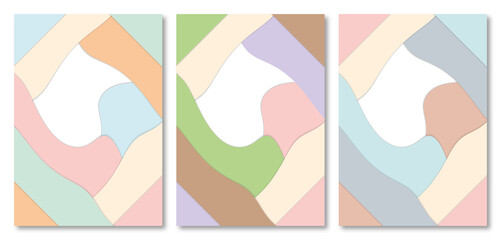 Set of Abstract Pastel Background, design template for book covers, cover design, Every background is isolated.
