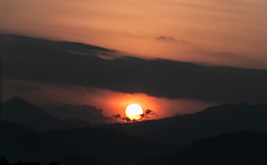 sunset in the mountains