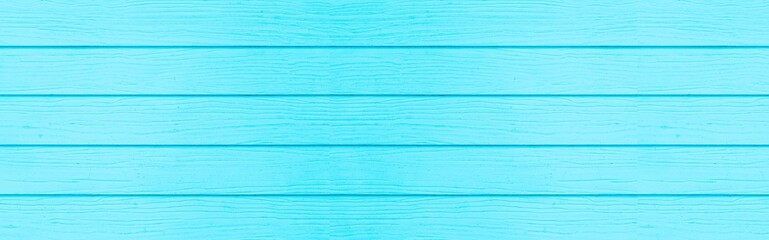 Panorama of New blue vintage wooden wall texture and background seamless or a blue wooden fence