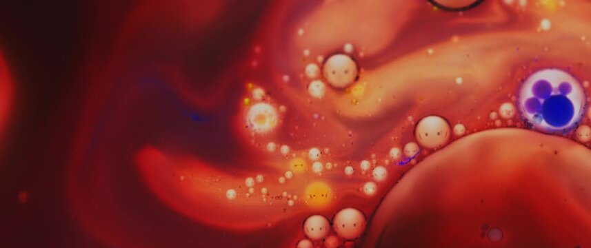 Macro Textures with Vibrant Neon Color Palette. Abstract Background Made with Oil Mixed with Dye, Ink, and Paint.