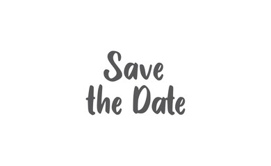 Save the date, calligraphy style typo phrase. Hand drawn lettering design for invitations and wedding cards.