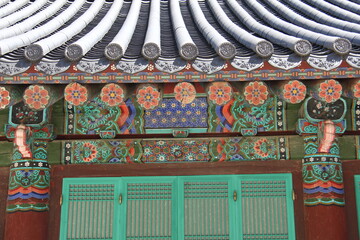 Asian traditional patterns in temple
