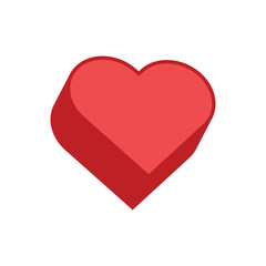 Heart vector icon. Flat style 3d illustration. Love representation. Valentine's day symbol.