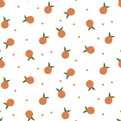 Cute simmer seamless pattern with orange for scrapbooking, decoration, fabric