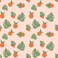 Cute simmer seamless pattern with orange for scrapbooking, decoration, fabric
