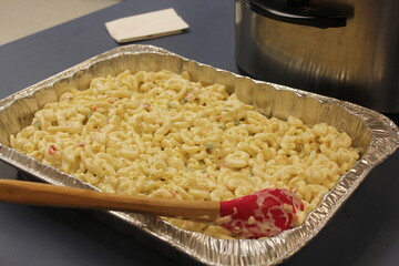 Macaroni salad at a Wedding party for the Lunch after the Ceremony in Hutchinson Kansas USA.