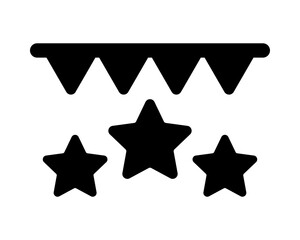 Party decoration concept. Ribbon and star icon vector illustration.