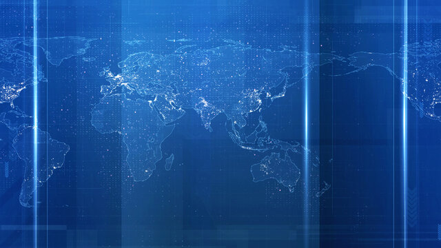Broadcast Cuts Background.Communications World Map Broadcast Background.Broadcast News Background