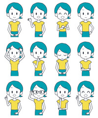 女性　表情セット