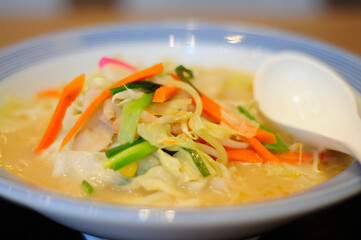 A Big Bowl of Japanese Noodles (Champon noodles)