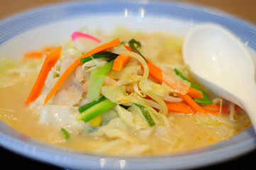 A Big Bowl of Japanese Noodles (Champon noodles)