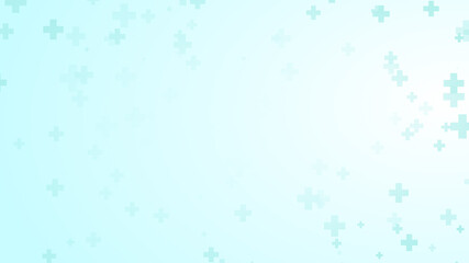 Medical health blue green cross pattern background. Abstract healthcare technology and science concept.