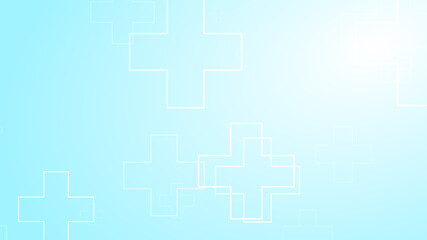 Medical white blue cross pattern background.