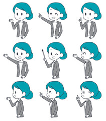 ビジネスウーマン　表情セット