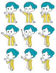 女の子　表情セット