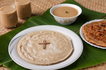 Pesaha Appam, Bread ,Paal religious Christian food on Maundy Thursday, Happy, Good Friday with rice...