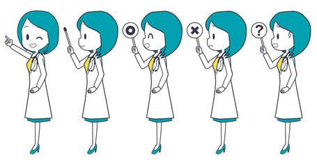 医師　女性　ポインター　セット