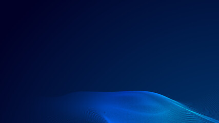 Dot blue wave light screen gradient texture background. Abstract  technology big data digital background. 3d rendering.