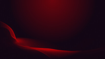 Dot red purple wave line light gradient dark background. Abstract  technology big data digital background. 3d rendering.