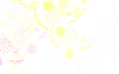 Light Pink, Yellow vector abstract pattern with flowers, roses.