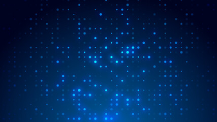 Dot  white blue pattern screen led light gradient texture background. Abstract  technology big data digital background. 3d rendering.