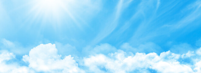 Naklejka na ściany i meble Blue sky with light clouds