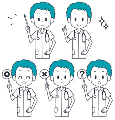看護師　男性　ポインター　セット