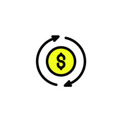 circular money Illustration. modern simple vector icon, flat graphic symbol in trendy flat design style. wallpaper. lockscreen. pattern. frame, background, backdrop, sign, logo.