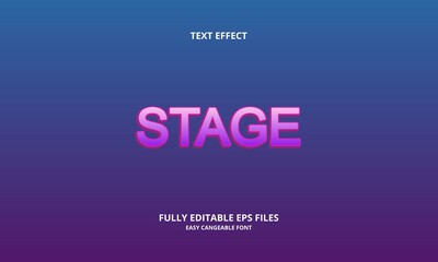 Editable text effect stage title style