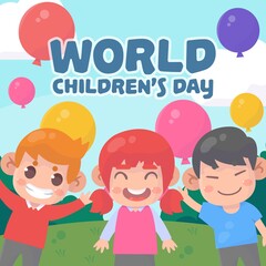 Cartoon world children's day illustration 