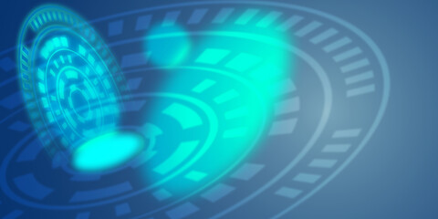 digitally generated image of blue light