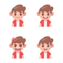 boy face expression set 