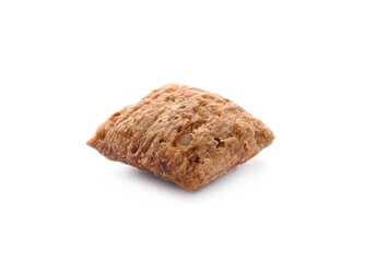 Tasty corn pillow on white background