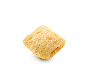 Tasty corn pillow on white background