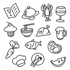 simple icon food doodle style