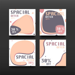 Set of abstract template is pastel color.
