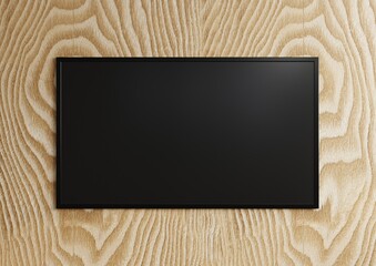 TV mockup on a beautifully patterned wooden wall.3d rendering.