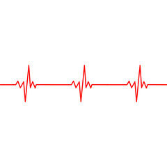 Heart pulse with one line. Cardiogram horizontal seamless pattern. Vector illustration.