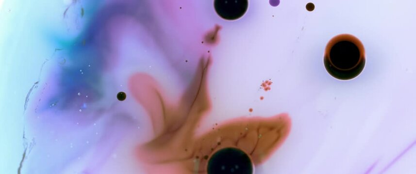 Macro Textures with Vibrant Neon Color Palette. Abstract Background Made with Oil Mixed with Dye, Ink, and Paint.