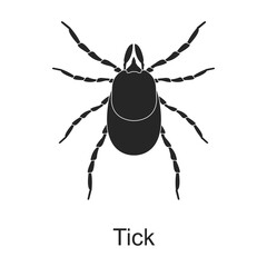 Tick vector black icon. Vector illustration pest insect tick on white background. Isolated black illustration icon of pest insect.