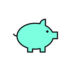 piggy bank Illustration. modern simple vector icon, flat graphic symbol in trendy flat design style. wallpaper. lockscreen. pattern. frame, background, backdrop, sign, logo.
