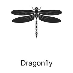Dragonfly vector black icon. Vector illustration pest insec dragonfly on white background. Isolated black illustration icon of pest insect.