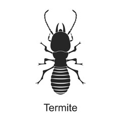 Termite vector black icon. Vector illustration pest insect termite on white background. Isolated black illustration icon of pest insect.