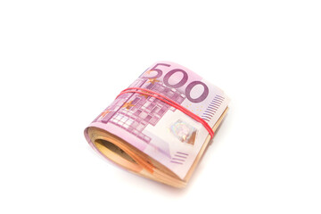 Euro banknotes in bundle