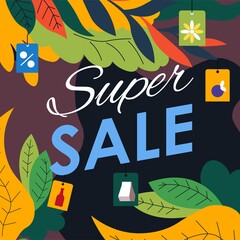 Super sale, discounts in shop or store, clearance