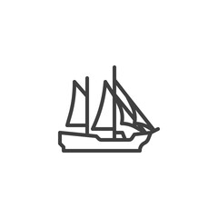Sailboat line icon