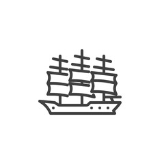 Sailing boat line icon