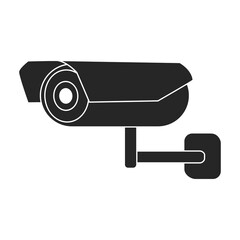Camera video vector black icon. Vector illustration cctv on white background. Isolated black illustration icon of camer video.