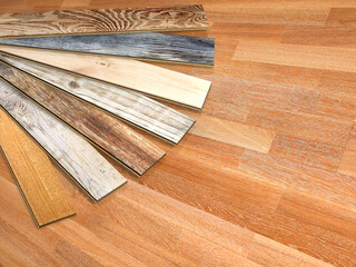 Obraz na płótnie Canvas New parquet planks of different colors with different wood species on wooden floor