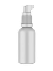 Blank Cosmetic container bottle pump with lock, 3d render illustration.